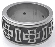 FASHION Iron Cross with Gem Ring