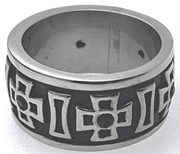 FASHION Iron Cross with Gem Ring - COLO