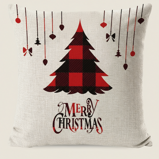 Christmas Throw Pillow Cushion Covers Set – 4Pcs Linen Pillow Case Merr