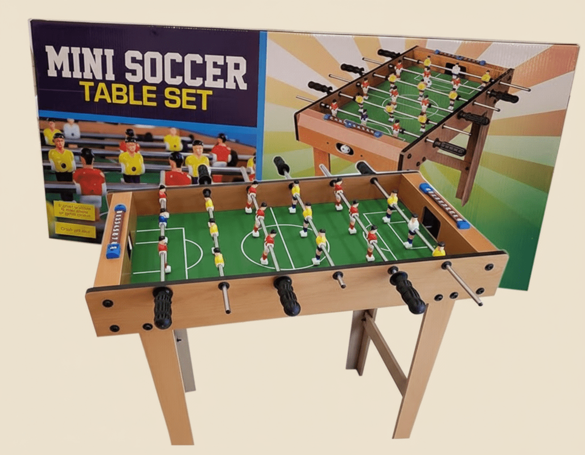 Mini Soccer Foosball Table Set – Sports Arcade Game (30" x 3.25" x 14.5") - COLO
