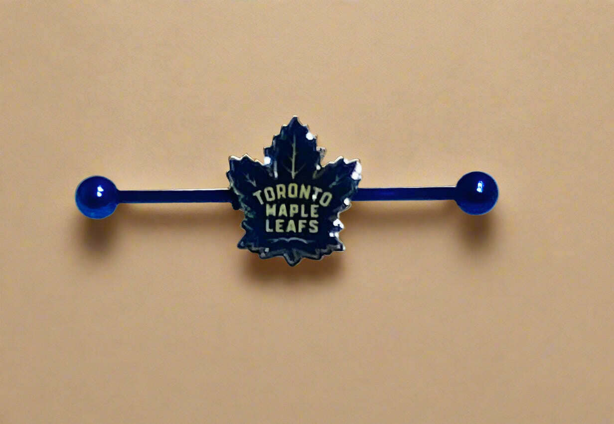 Toronto Maple Leafs blue stainless steel ear bars - COLO