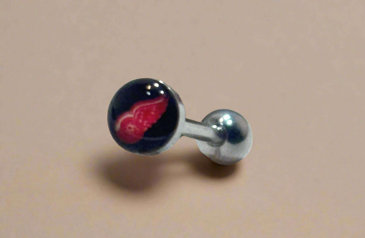 Officially Licensed NHL Detroit Red Wings Logo Tongue Ring - COLO