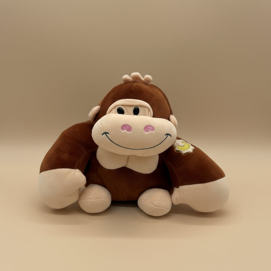 Soft Plush Smiling King Kong Stuffed Animal Toy – Medium Size (10" to 14")