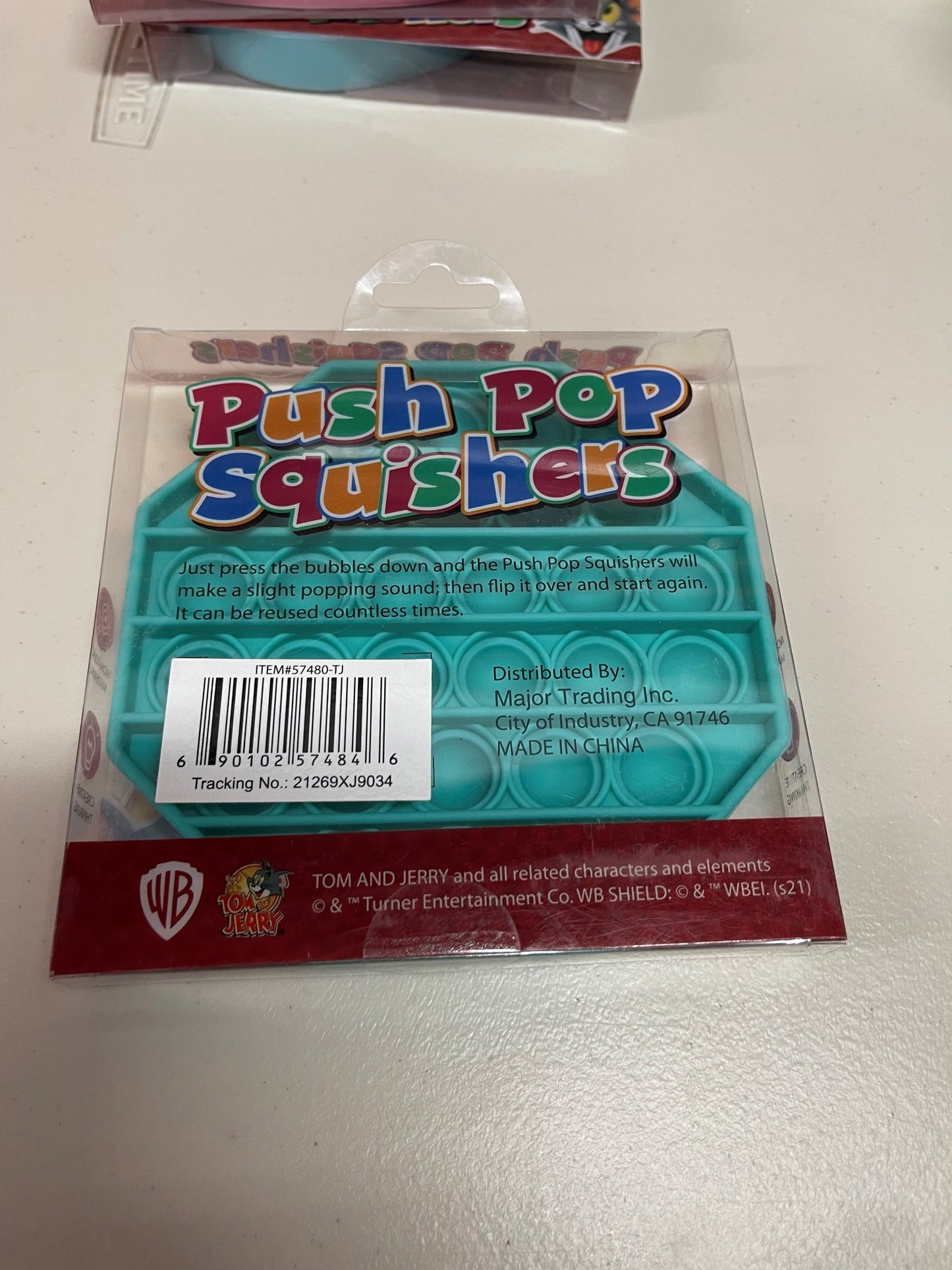 TOM AND JERRY Push Pop Squishies Squishers Backpack Fidget Toy GREEN HEX