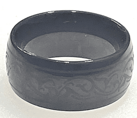 FASHION Black Band IP Plated Tribal Ring - COLO