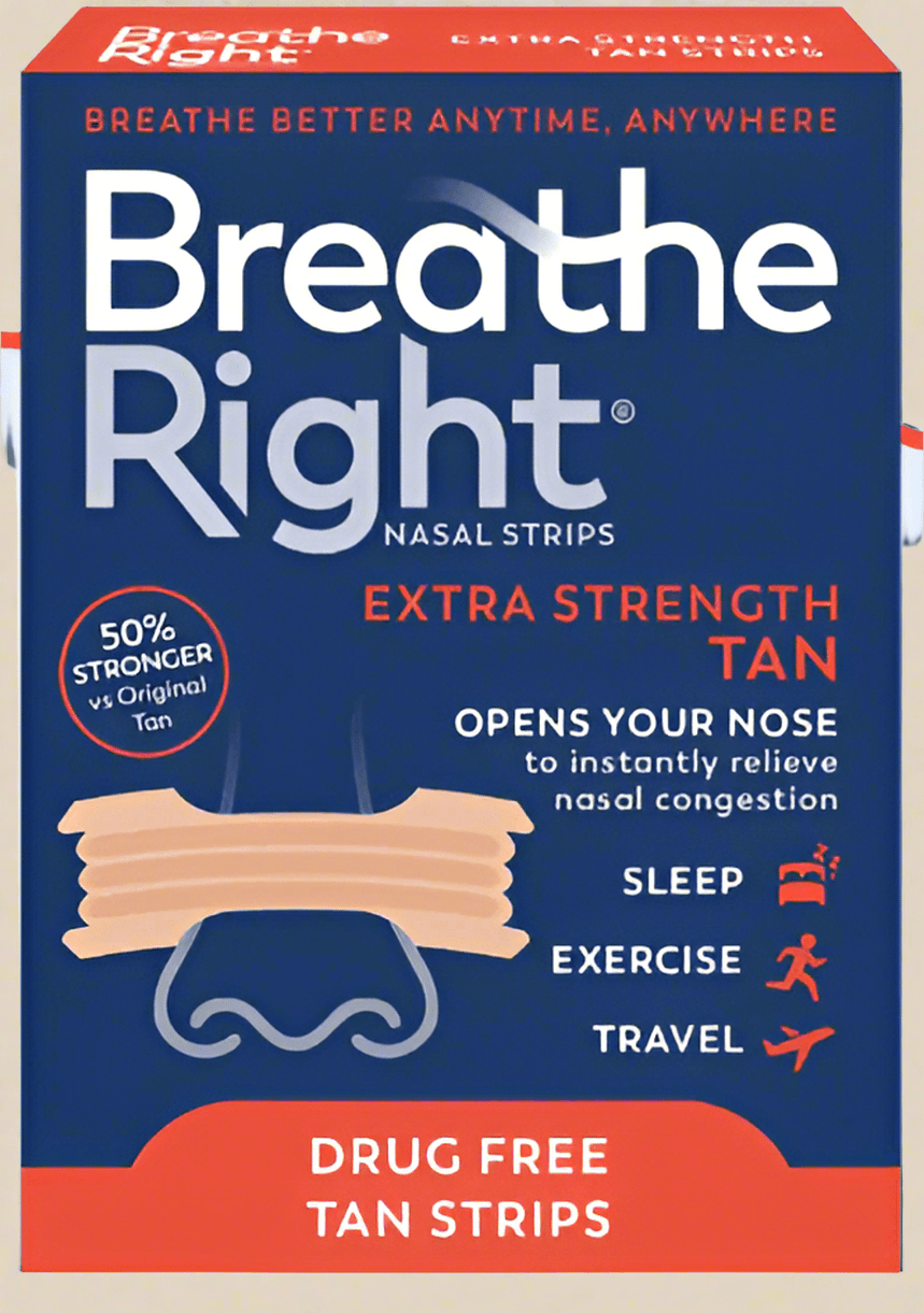Breathe Right® Extra Strength Nasal Strips – Tan (Drug-Free, 50% Stronger) - COLO