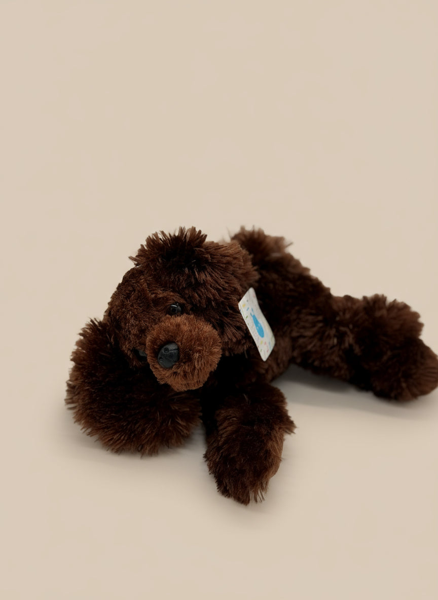 Brown Poodle Small Plush Toy – Soft Fluffy Puppy Stuffed Animal