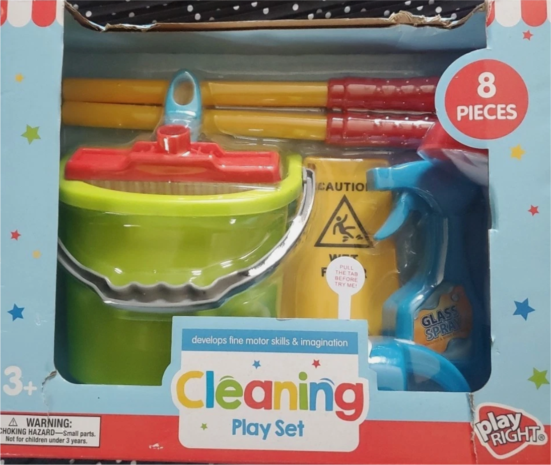 Kids Playset with Toy Broom, Mop, Duster & Accessories - COLO