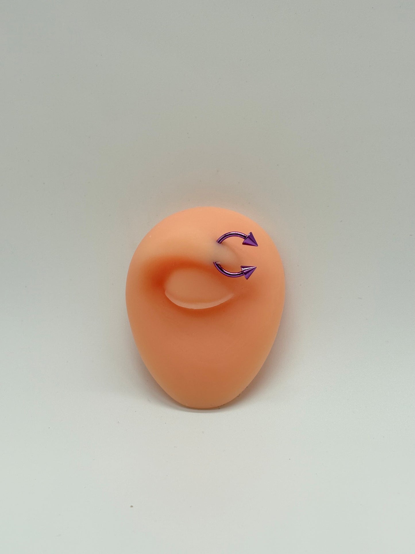 Light Purple Titanium Spiral Horseshoe Piercing Ring – 5mm Cone