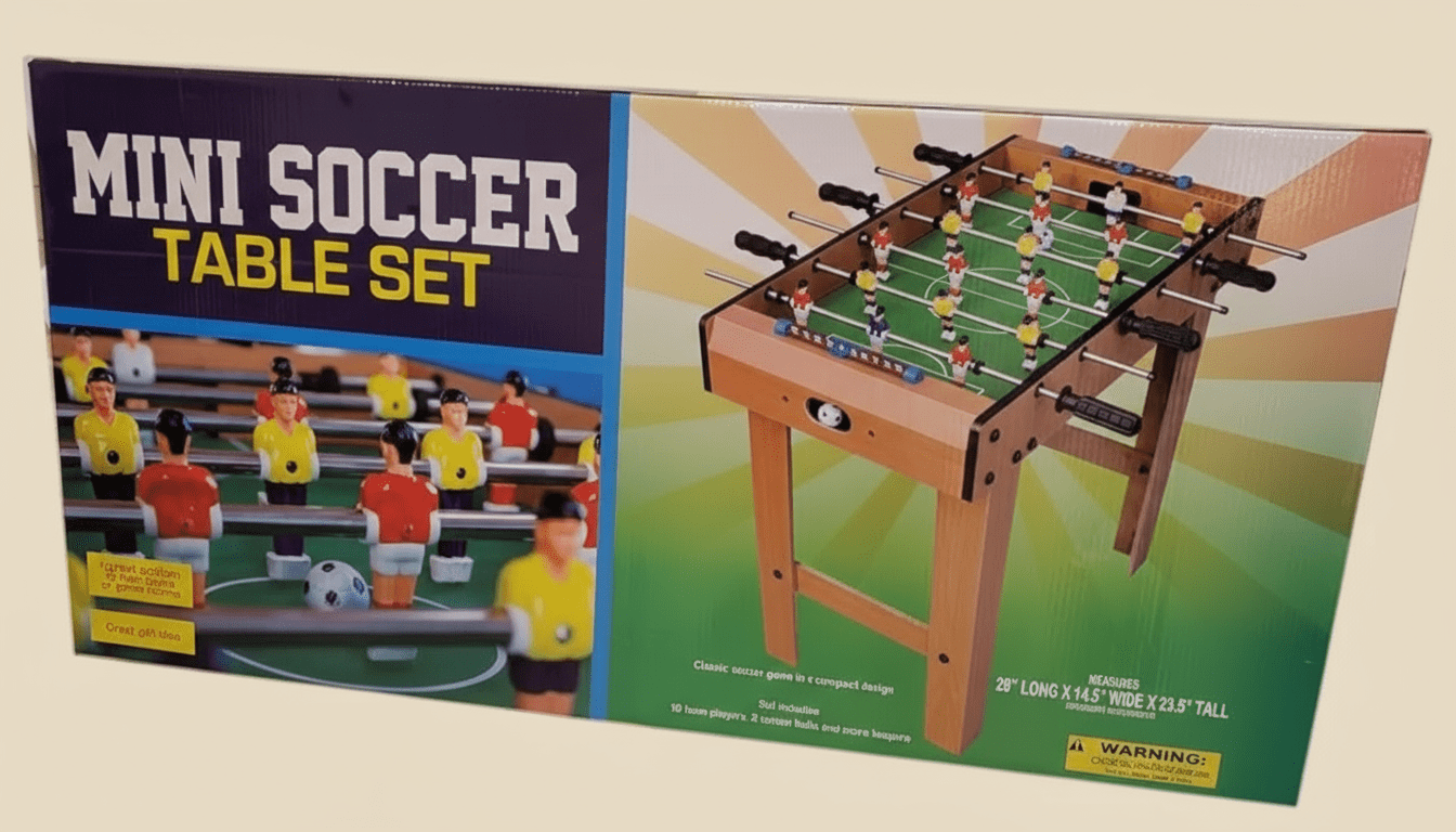 Mini Soccer Foosball Table Set – Sports Arcade Game (30" x 3.25" x 14.5") - COLO