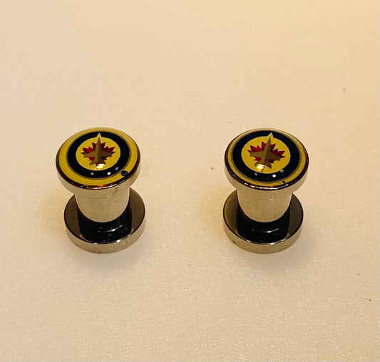 Winnipeg Jets Ear Plug 2G Stainless Steel