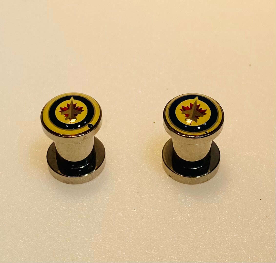 Winnipeg Jets Ear Plug 2G Stainless Steel - COLO