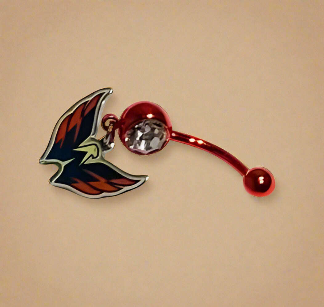 Washington Capitals red stainless steel belly rings - COLO