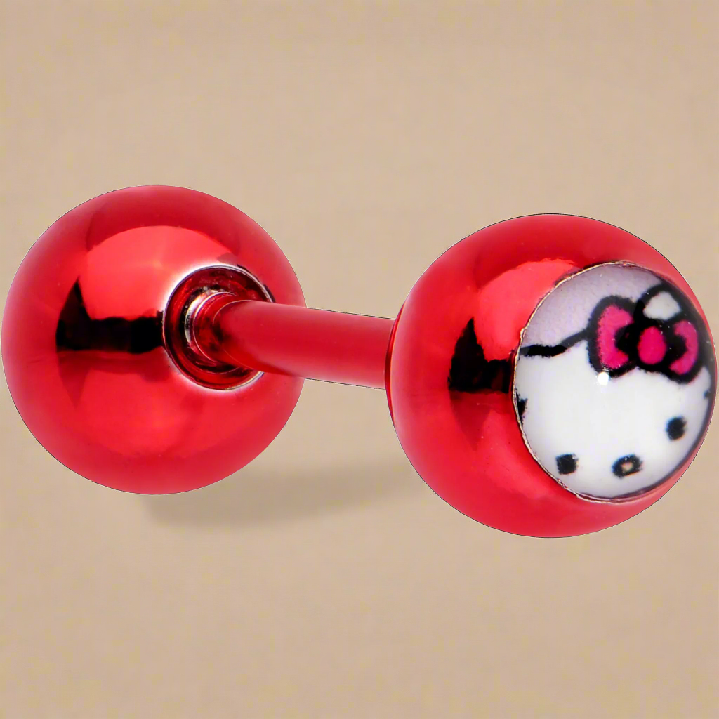Hello Kitty Red Industrial Barbell
