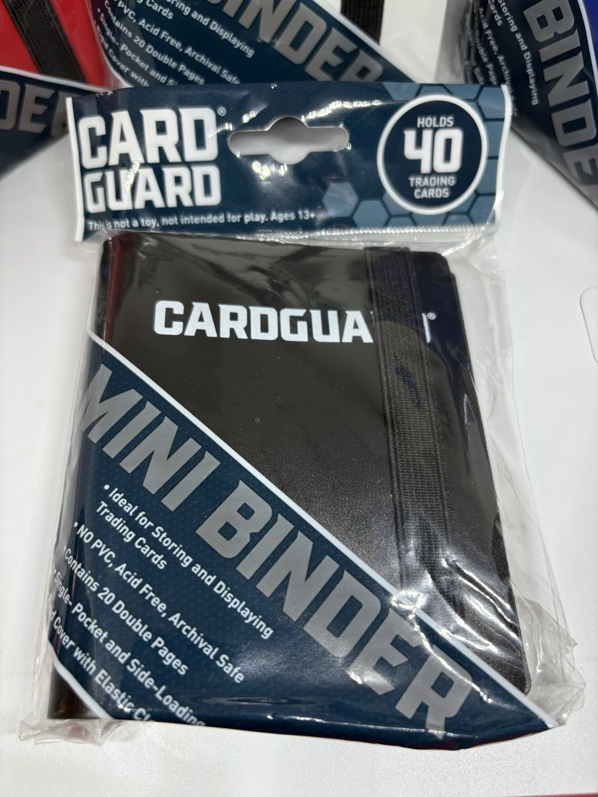 3 Card Guard Mini Binder with Strap – Black (Holds 40 Trading Cards)