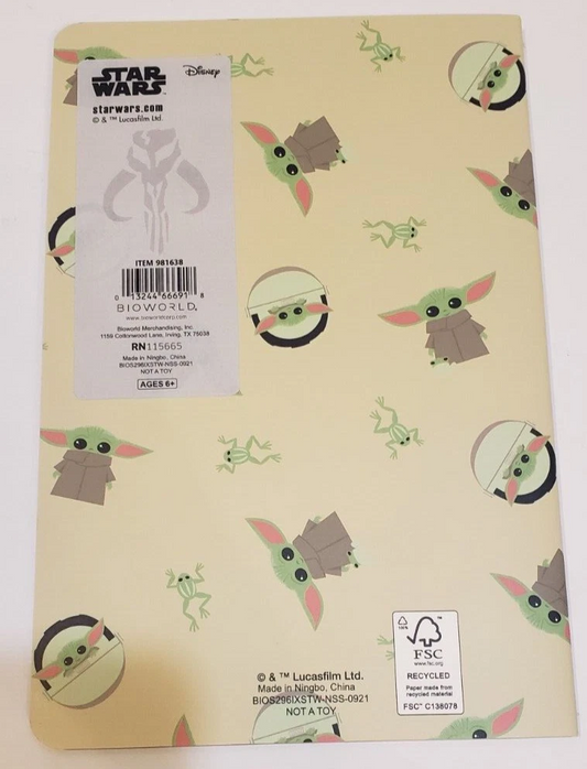 Star Wars The Mandalorian Journal & Notebook Set – 3-Pack Featuring Grogu (Baby Yoda) and Sorgan Frog Designs