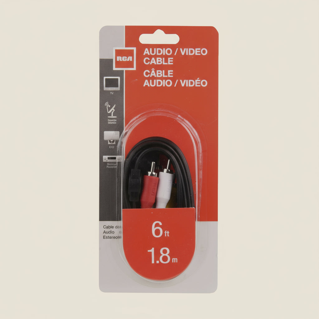 RCA 6-Foot Black Audio/Video Dubbing Cable