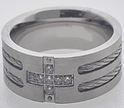 FASHION Gen Cross with Cable Band Ring