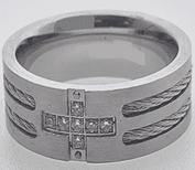 FASHION Gen Cross with Cable Band Ring - COLO