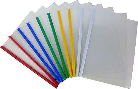 Letter Size Slide-Grip Report Covers – Clear Front & Back, 5 Colors (5-Pack) - COLO