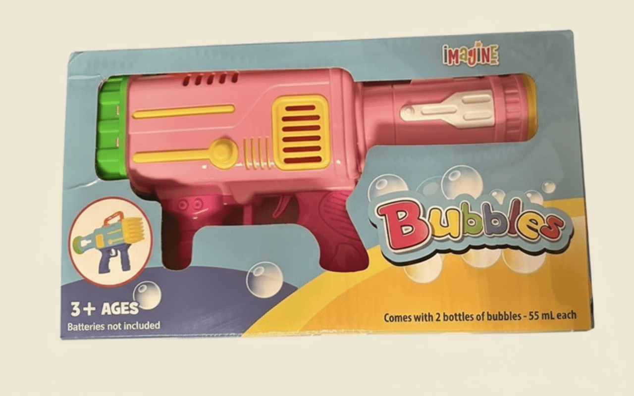 Imagine Automatic Bubble Machine Toy Gun – 36-Hole Bubbler Maker (Pink & Blue Variants) - COLO