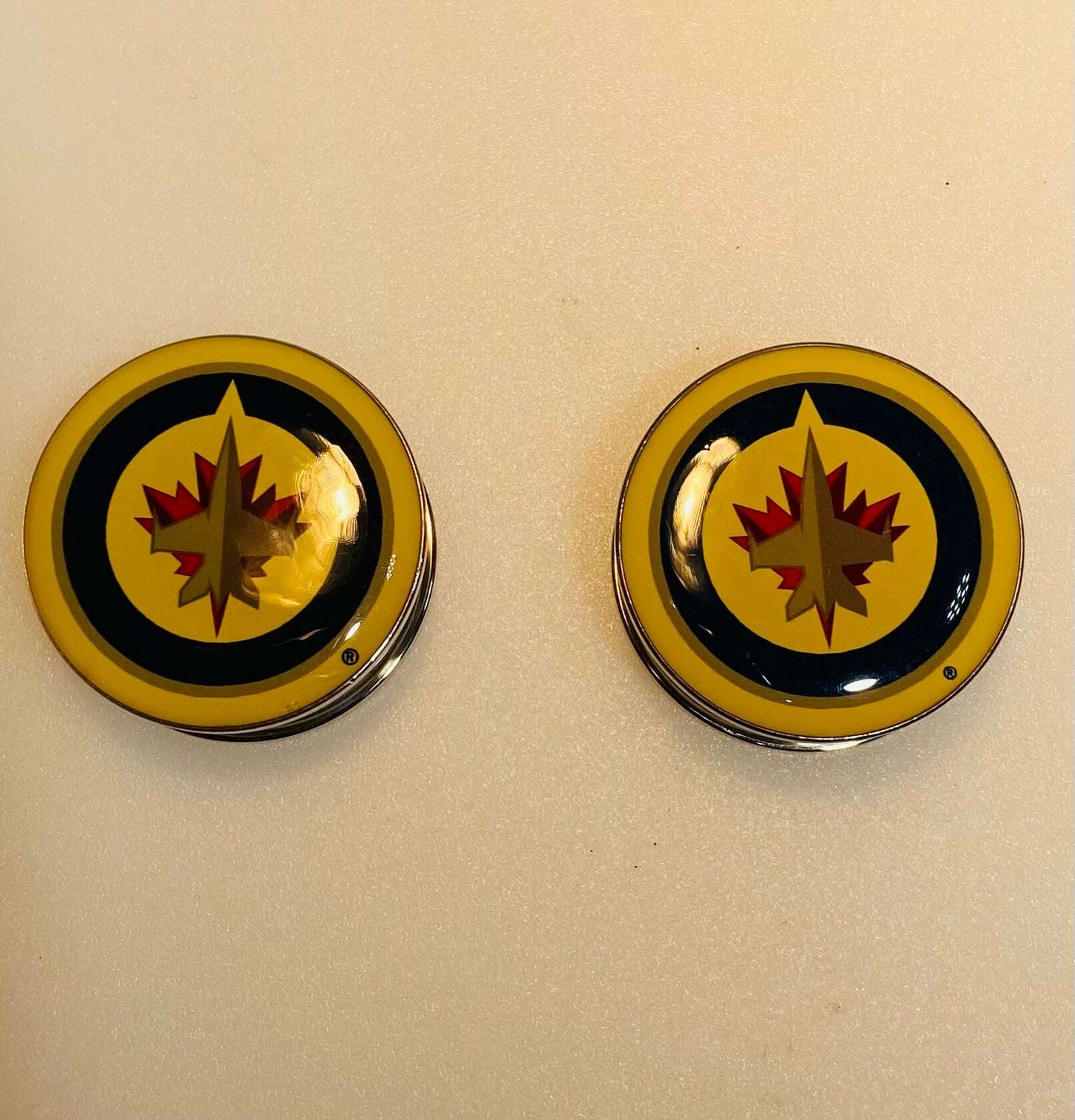 Winnipeg Jets Ear Plug 1" Stainless Steel - COLO