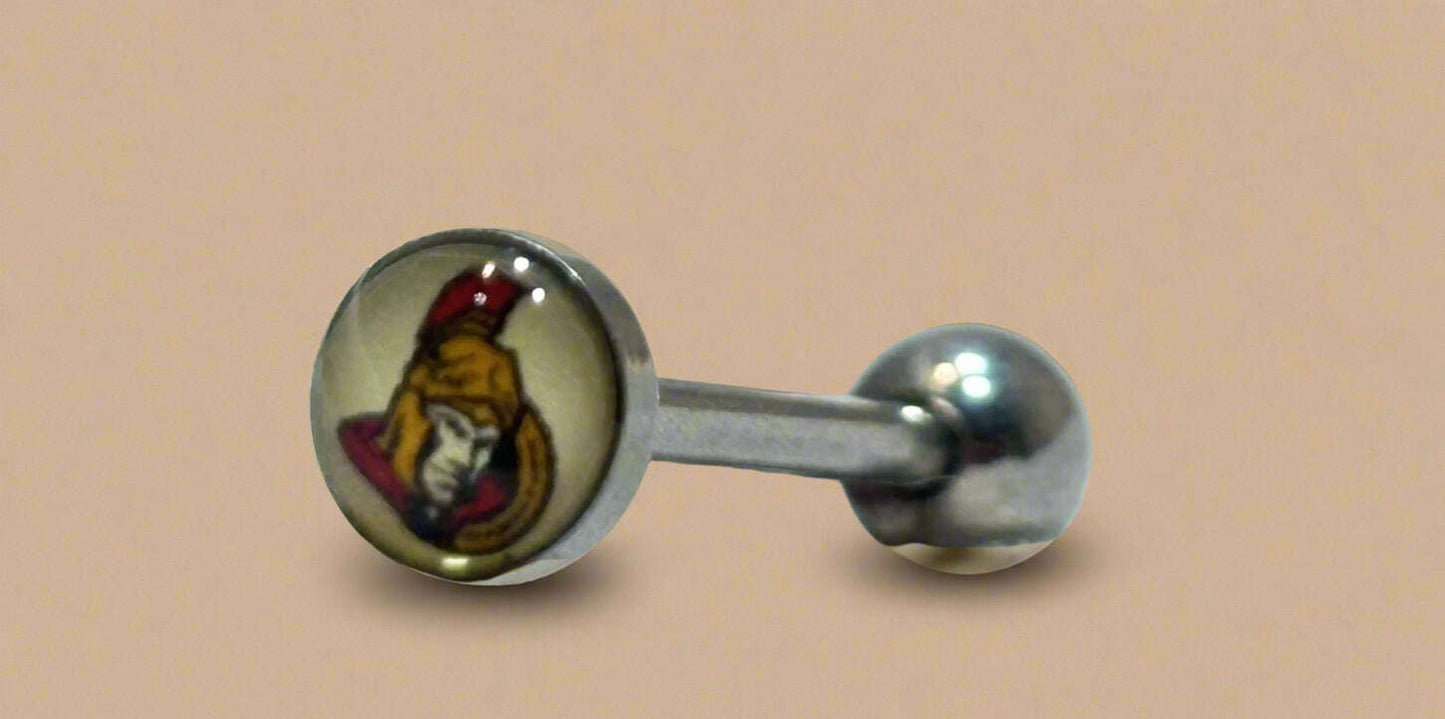 Officially Licensed NHL Ottawa Senators Logo Tongue Ring – White - COLO