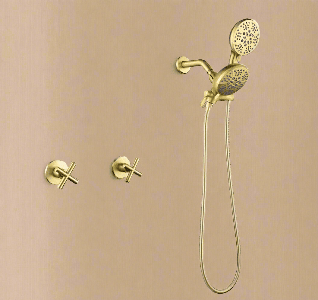 Luxury 7-Spray Dual Shower Faucet – Brushed Gold Finish - COLO