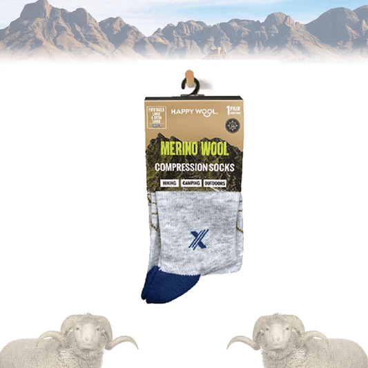 HAPPY WOOL MERINO WOOL COMPRESSION Socks LITE GRAY - COLO