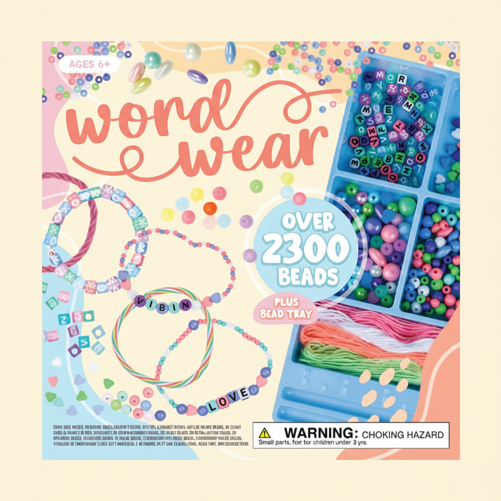 Word Wear Jewelry Making Bead Kit – 2300+ Colorful Beads