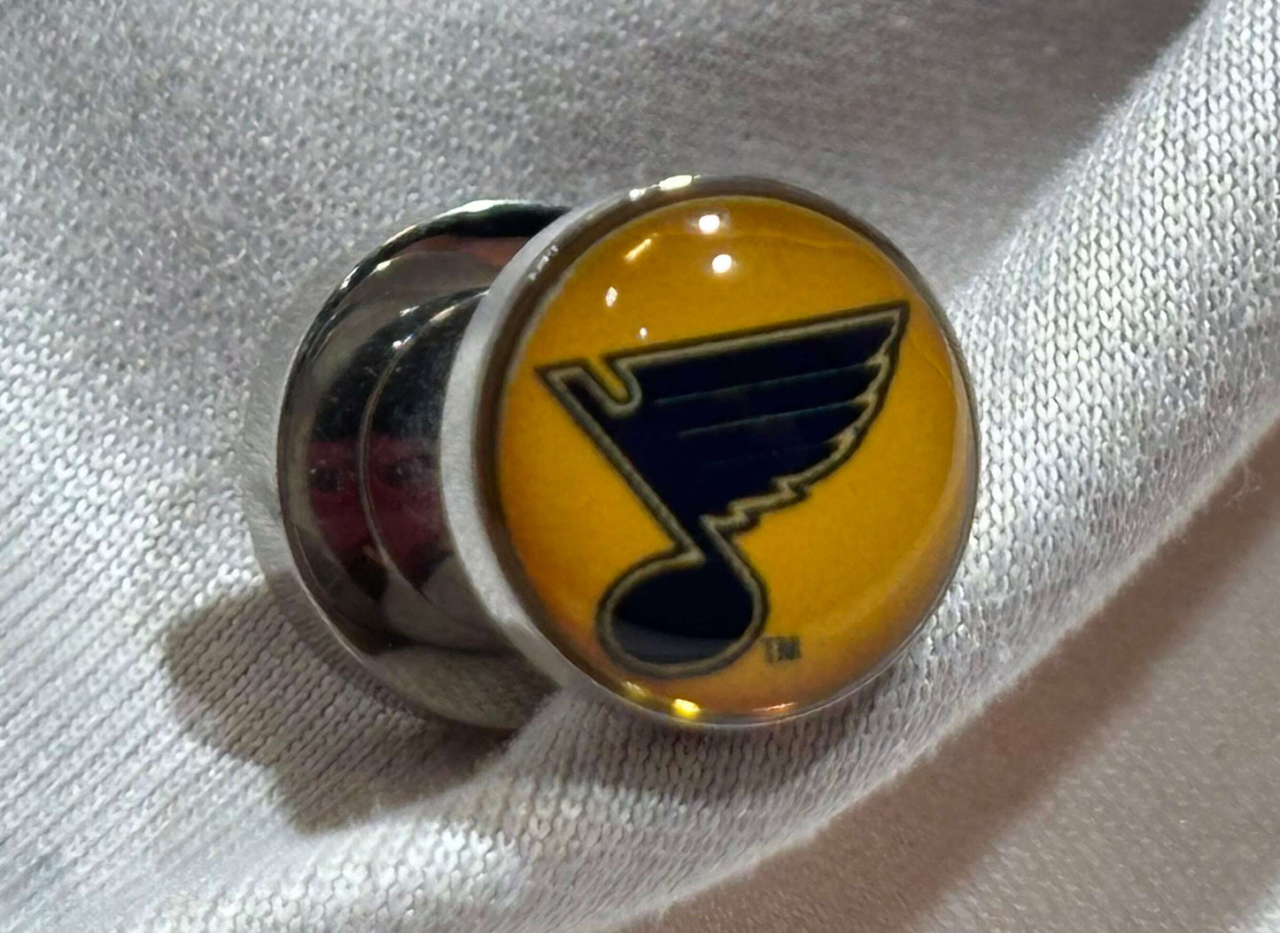 St. Louis Blues NHL Yellow Stainless Steel Ear Plug - COLO