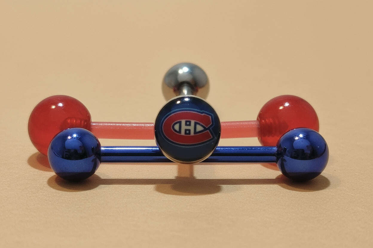 NHL Montreal Canadiens Logo Tongue Ring Set - COLO