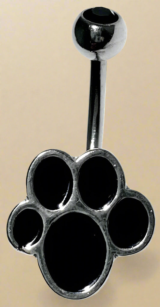 Garfield Black Paw Belly Ring