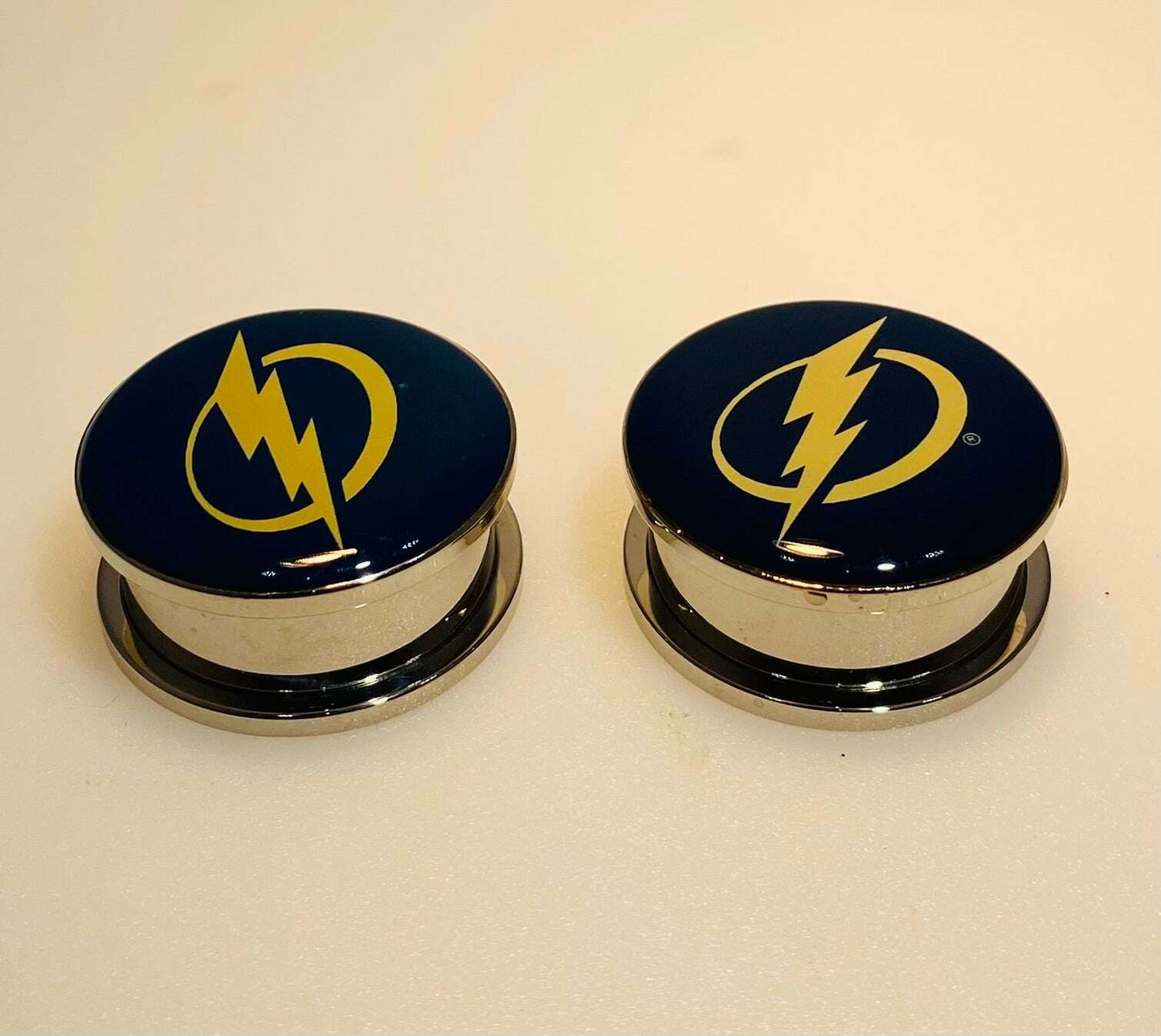 Tampa Bay Lightning Ear Plug 1" Stainless Steel - COLO
