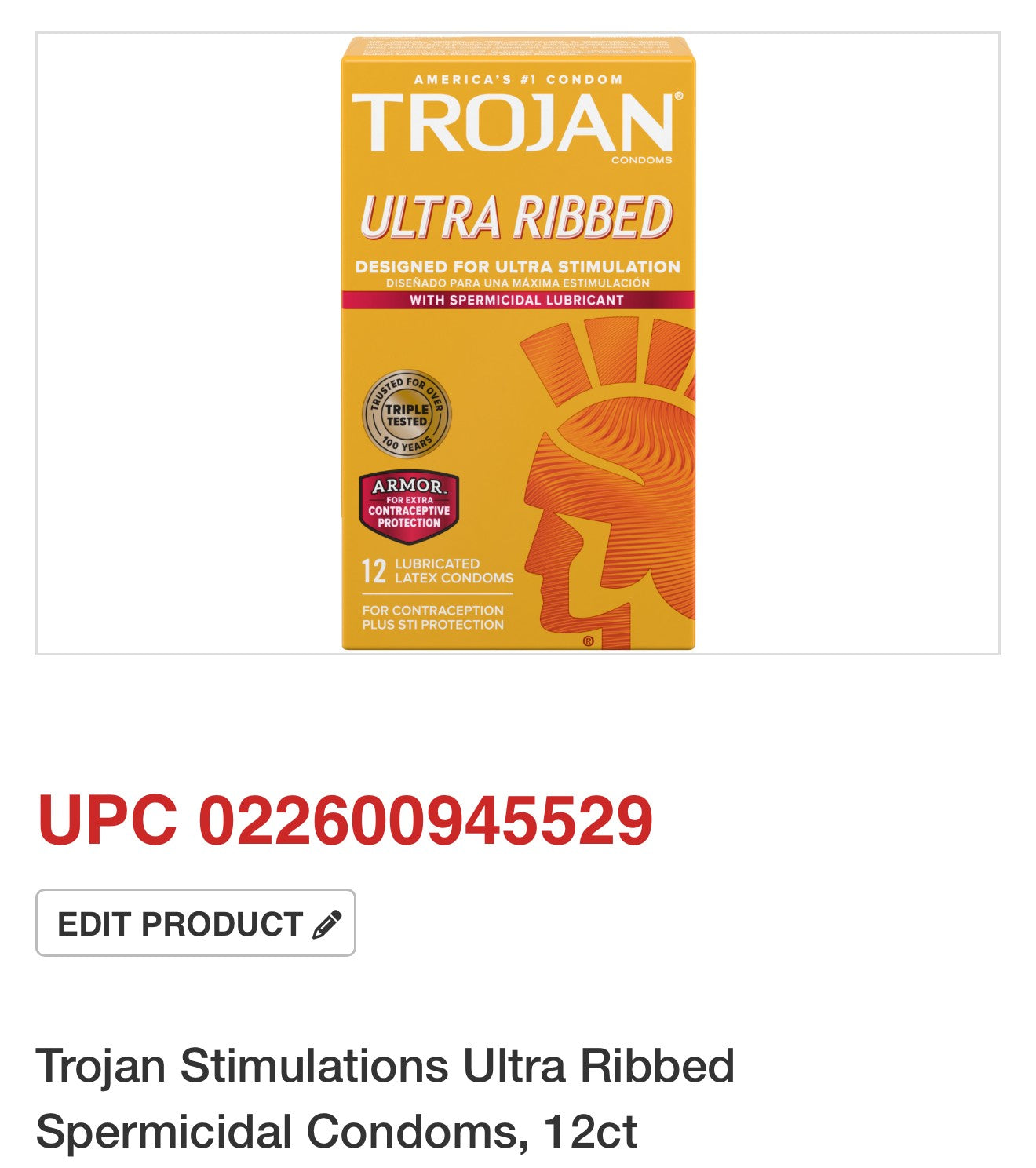 Trojan Stimulations Ultra Ribbed Spermicidal Condoms – 12 Count
