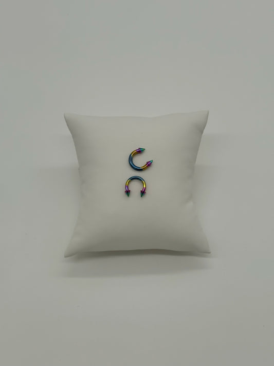 Colorful Chrome Horseshoe Piercing – Medium Size (Multicolor)