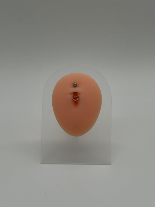 Titanium Mouth and Tongue Logo Belly Button Ring