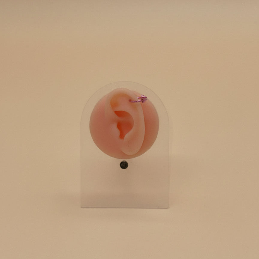 Light Pink Titanium Horseshoe Piercing Ring – 5mm Cone