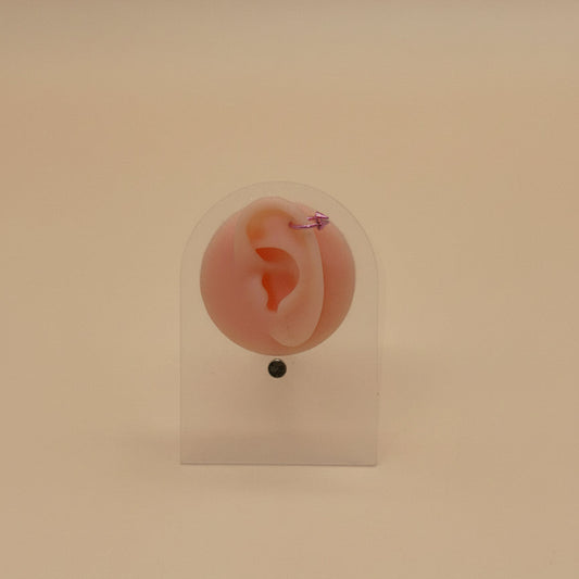 Light Pink Titanium Horseshoe Piercing Ring – 5mm Cone