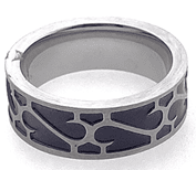 FASHION Black Enamel Scroll Ring - COLO
