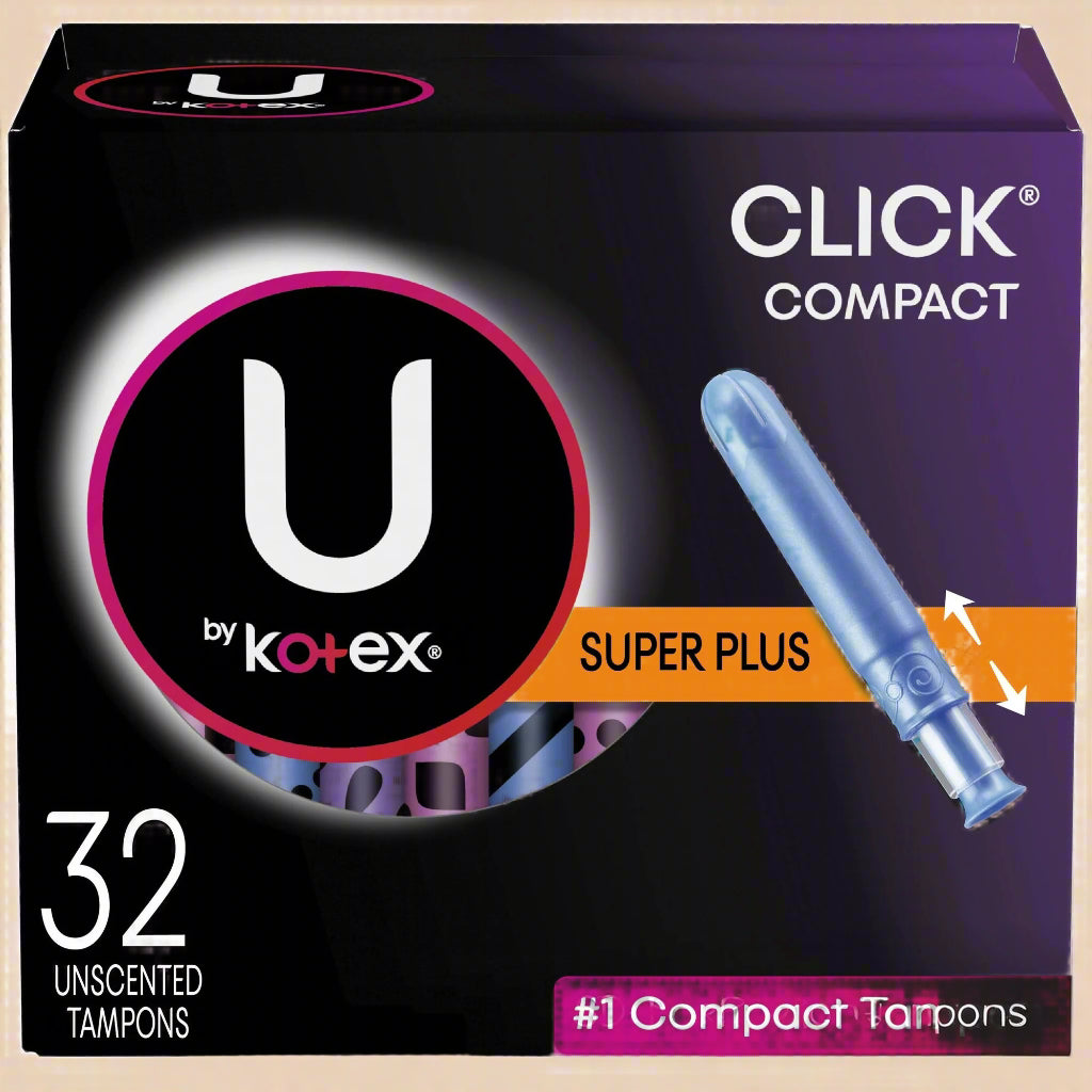 U by Kotex Click® Compact Tampons – Super Plus Absorbency, 32 Count