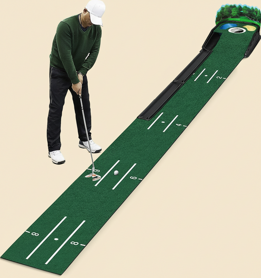 Golf Putting Mat with Automatic Ball Return – Indoor & Outdoor Practice Green