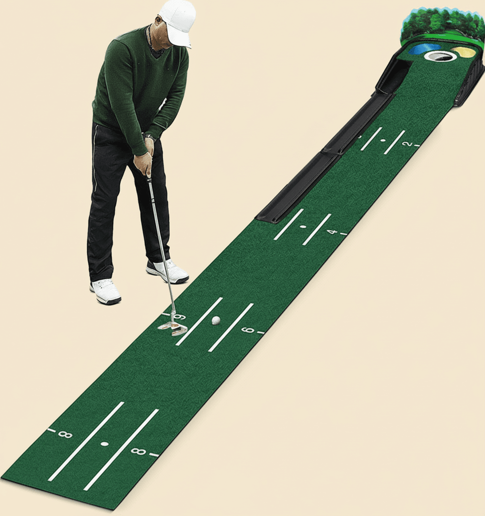 Golf Putting Mat with Automatic Ball Return – Indoor & Outdoor Practice Green - COLO
