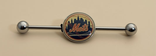 MLB New York Mets Stainless Steel Industrial Barbell