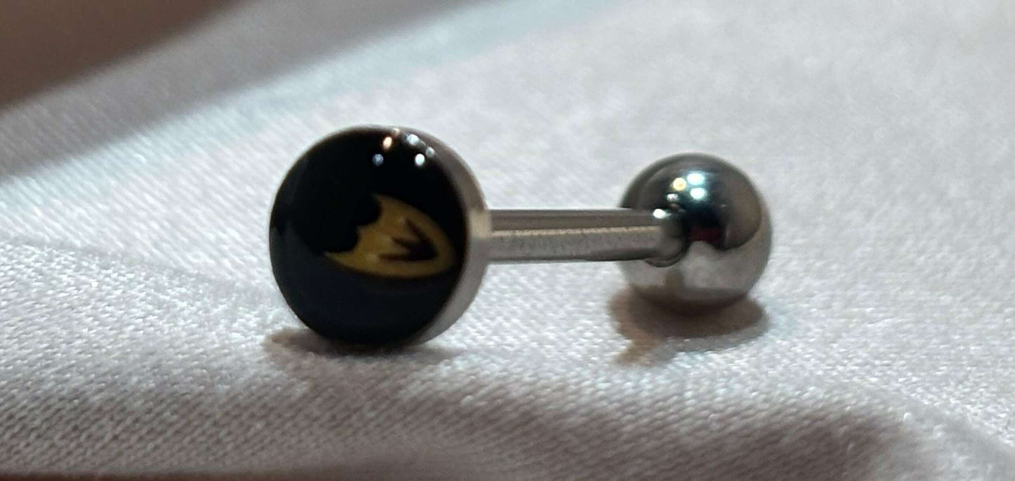 Dallas Stars NHL 3D Tongue Ring – Titanium Logo Barbell - COLO
