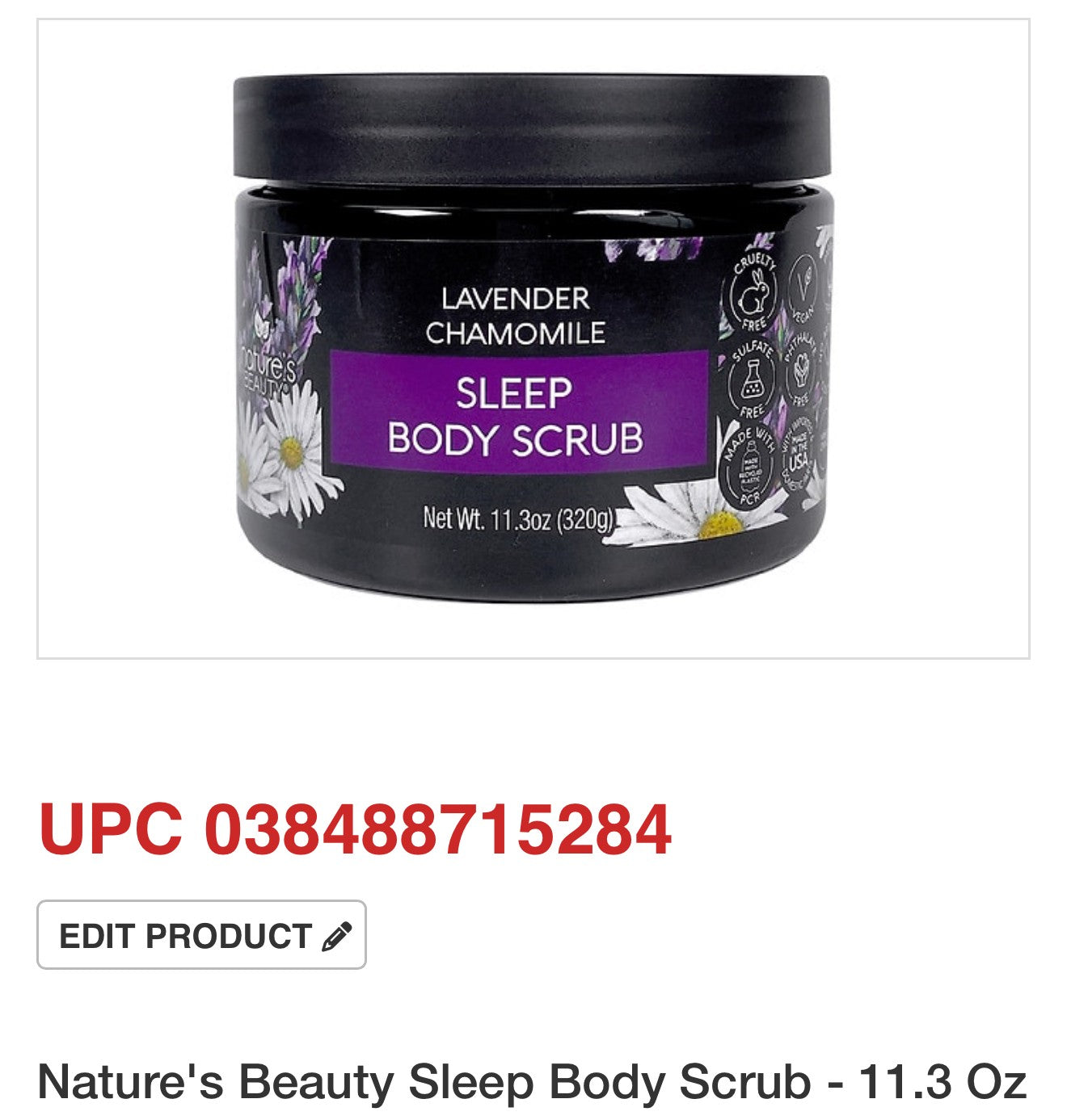 Nature Beauty Sleep Body Scrub – 11.3 oz
