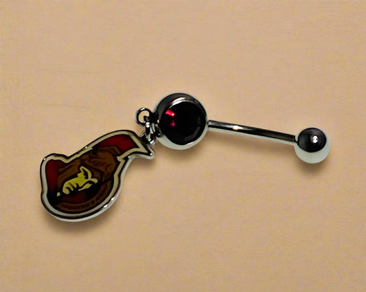 Ottawa Senators silver stainless steel belly rings