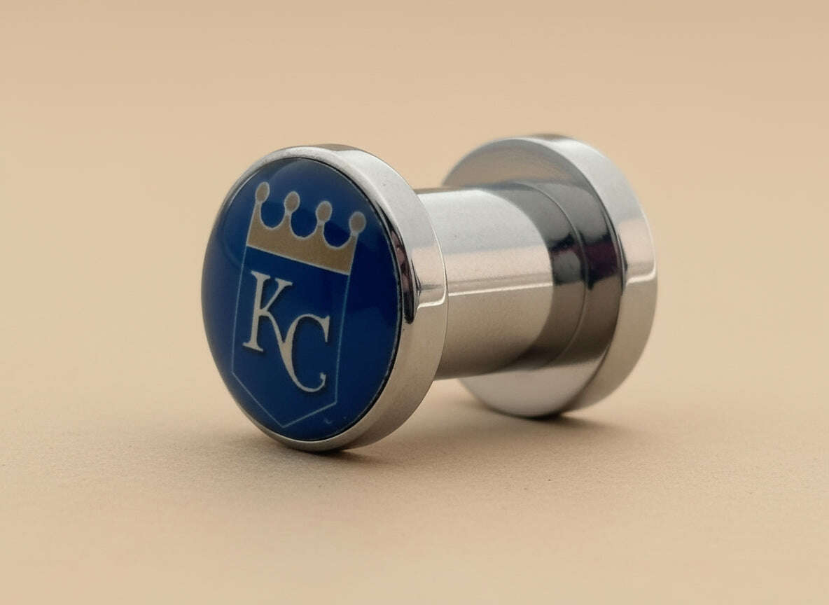 Licensed MLB Kansas City Royals Screw-On Fit Surgical Steel 2G 6mm Ear Plugs Flesh Tunnels Earlets - COLO