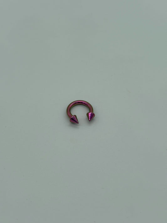 Chrome Pink Titanium Horseshoe Piercing Ring – 5mm Cone