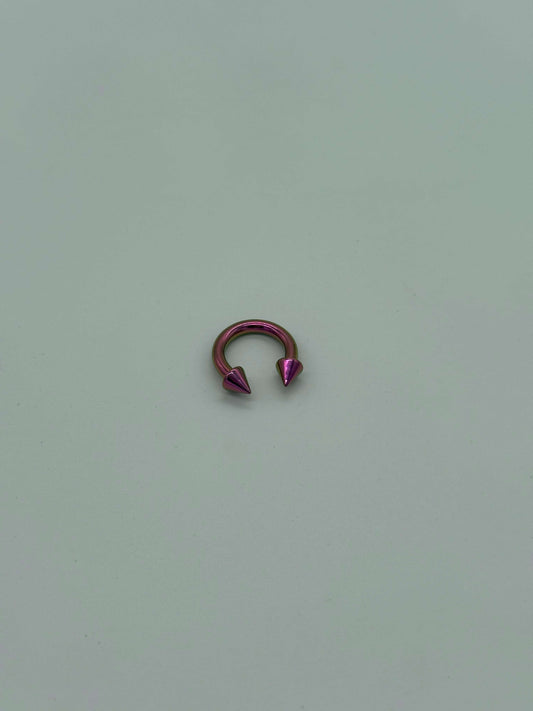 Chrome Pink Titanium Horseshoe Piercing Ring – 5mm Cone - COLO